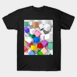 3D colored Candy cubes T-Shirt